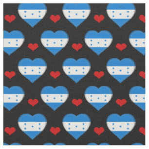 Honduras Flag Red Heart fashion Fabric/Honduras Fabric