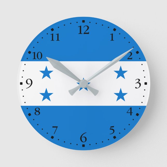Honduras Flag Round Clock (Front)