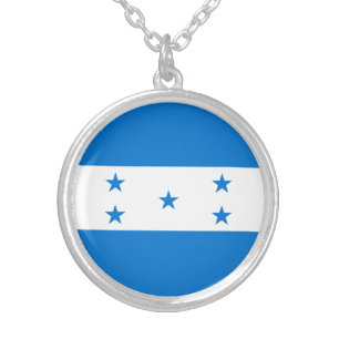 Honduras Flag Silver Plated Necklace
