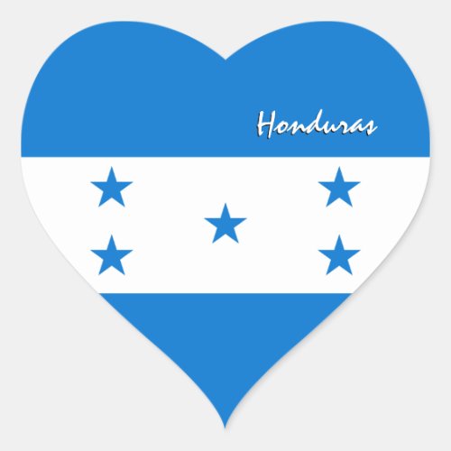 Honduras Heart Sticker Patriotic Honduras Flag Heart Sticker