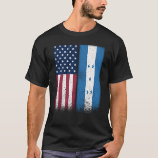 Honduras Honduran American Flags Proud USA Hondura T-Shirt