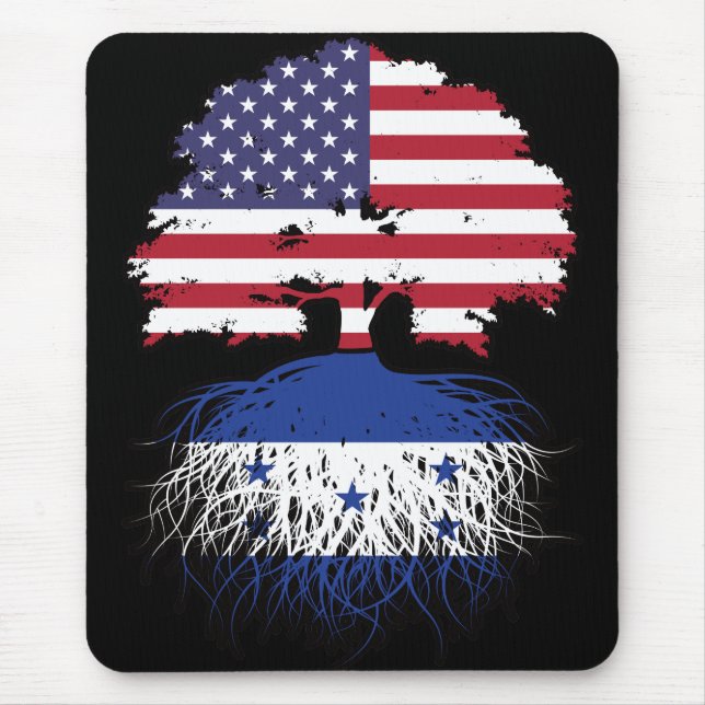 Honduras Honduran American USA Tree Roots Flag Mouse Pad (Front)
