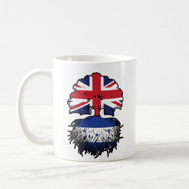 Honduras Honduran British UK Tree Roots Flag Coffee Mug (Left)