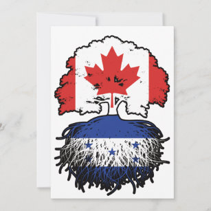 Honduras Honduran Canadian Canada Tree Roots Flag Invitation