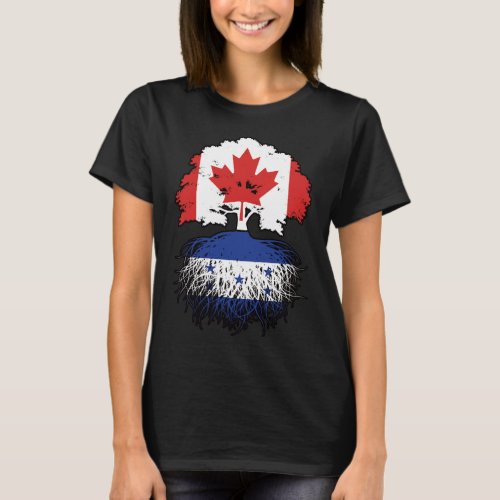 Honduras Honduran Canadian Canada Tree Roots Flag T_Shirt