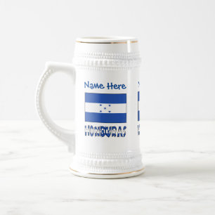 Honduras Honduran Flag Blue Personalization  Beer Stein