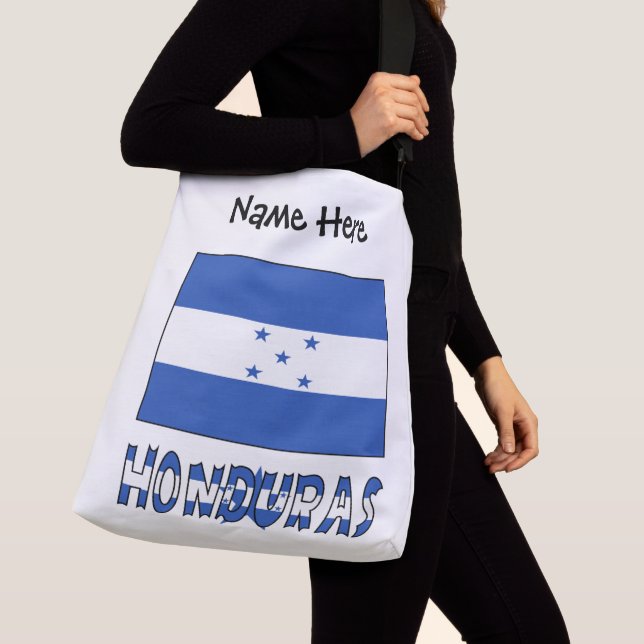 Hondúras Hondúras Flag Black Personalization  Crossbody Bag (Close Up)