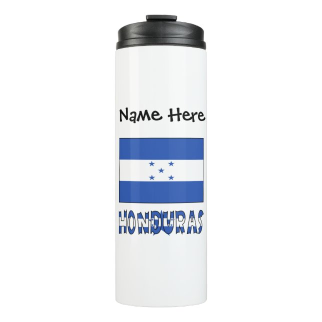 Hondúras Hondúras Flag Black Personalization  Thermal Tumbler (Front)