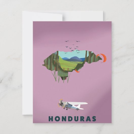 Honduras Illustrated map travel poster (Front)
