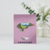 Honduras Illustrated map travel poster (Standing Front)