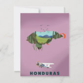 Honduras Illustrated map travel poster (Back)