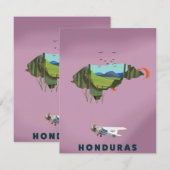Honduras Illustrated map travel poster (Front/Back)
