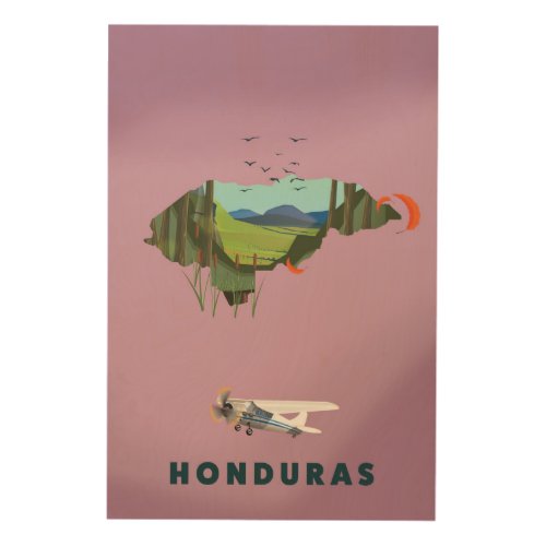 Honduras Illustrated map travel poster