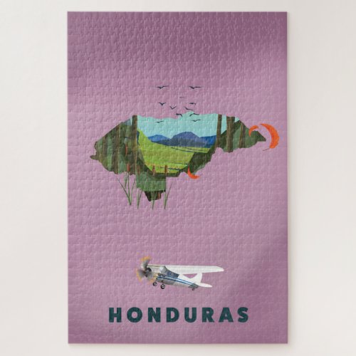 Honduras Illustrated map travel poster Jigsaw Puzzle