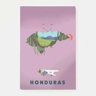 Honduras Illustrated map travel poster Post-it Notes