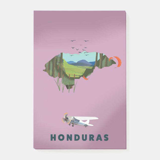 Honduras Illustrated map travel poster Post-it Notes (Front)