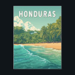 Honduras Illustration Travel Art Vintage Postcard<br><div class="desc">Honduras retro vector travel design. Whether diving in Roatán or exploring the Mayan ruins of Copán,  Honduras offers a perfect blend of adventure,  history,  and natural beauty.</div>
