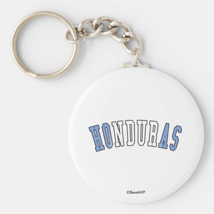Honduras in National Flag Colors Keychain