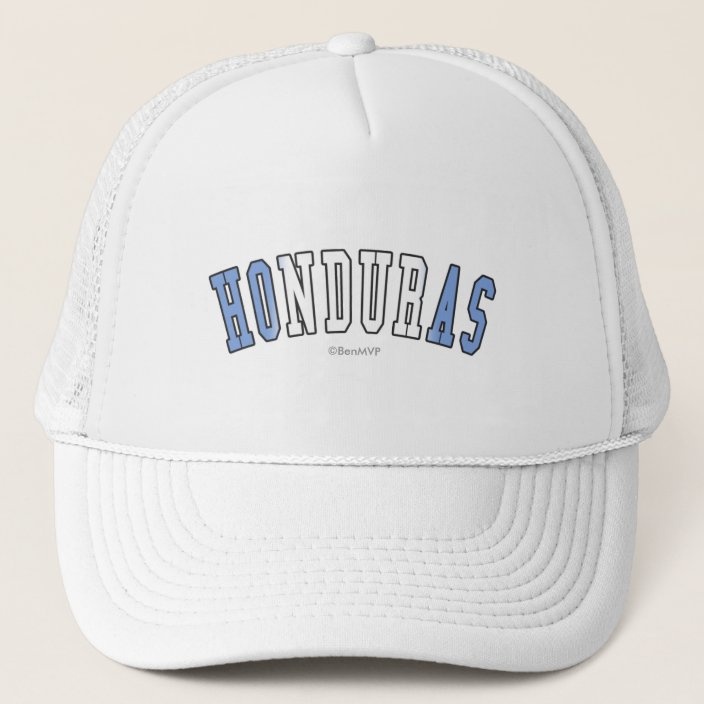 Honduras in National Flag Colors Mesh Hat