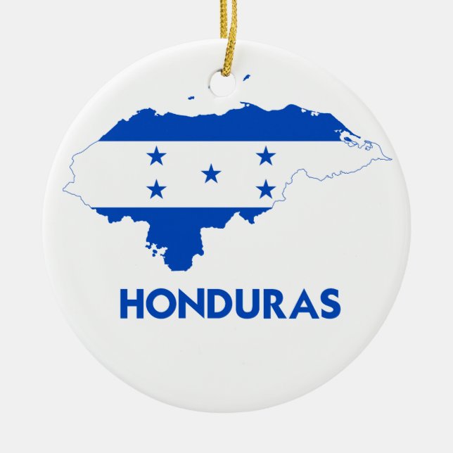 HONDURAS MAP CERAMIC ORNAMENT (Front)