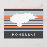 Honduras Map: Modern Stripes Postcard