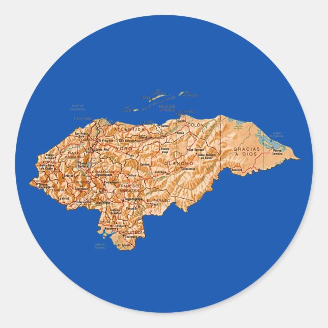 Honduras Map Sticker (Front)