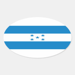 Honduras National Flag Oval Sticker