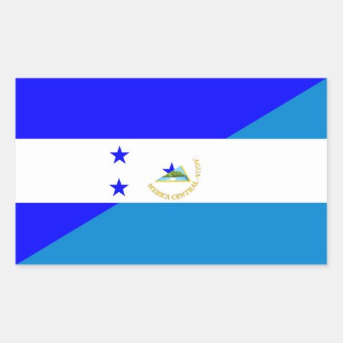 honduras nicaragua half flag country symbol rectangular sticker