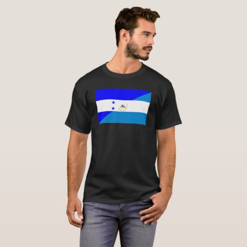 honduras nicaragua half flag country symbol T_Shirt