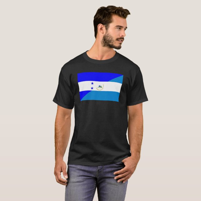 honduras nicaragua half flag country symbol T-Shirt (Front Full)