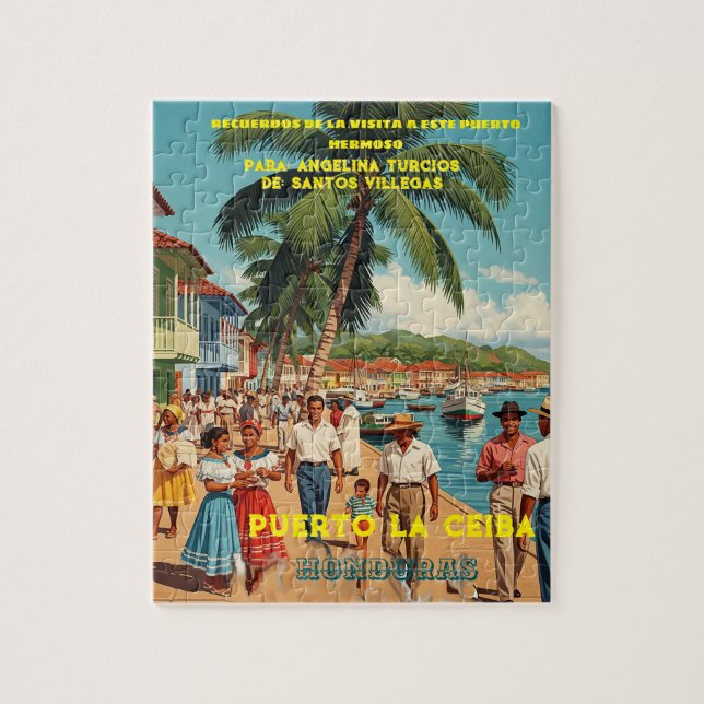  Honduras Puerto LA CEIBA Retro poster Jigsaw Puzzle (Vertical)