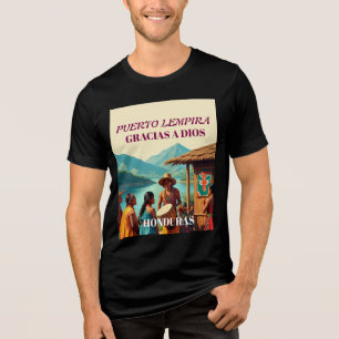  Honduras Puerto LEMPIRA Retro poster Tri-Blend Shirt