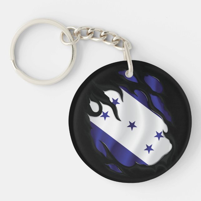 Honduras Ripped Flag Keychain (Front)