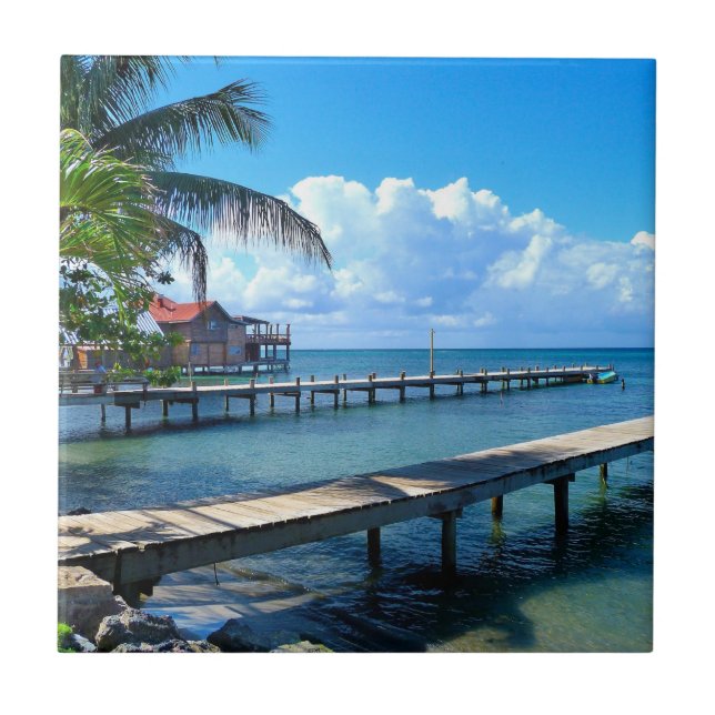 Honduras - Roantan Beach Ceramic Tile (Front)