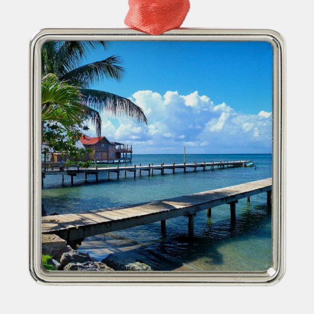 Honduras - Roantan Beach,  Metal Ornament (Front)