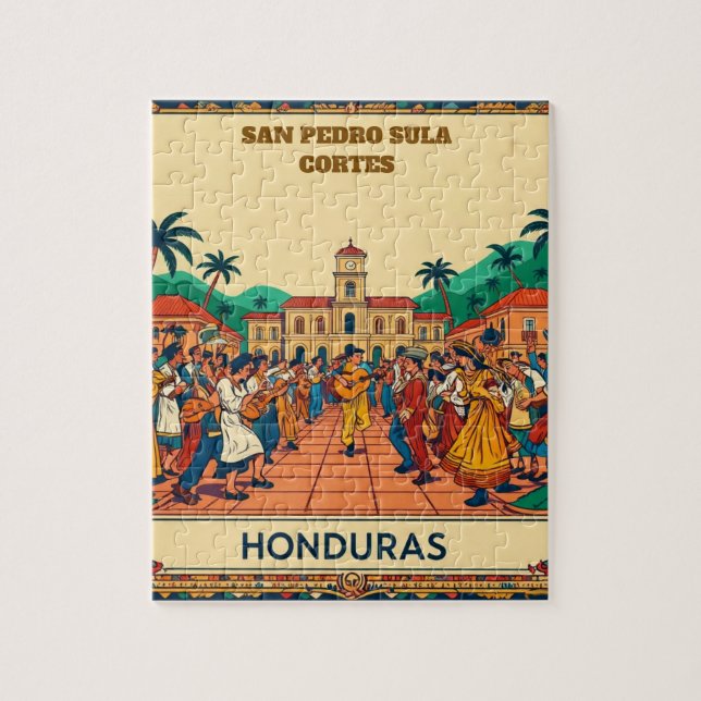  Honduras  SAN PEDRO SULA  Retro poster Jigsaw Puzzle (Vertical)