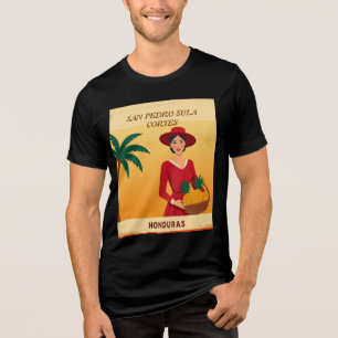 Honduras SAN PEDRO SULA Retro poster Tri-Blend Shirt