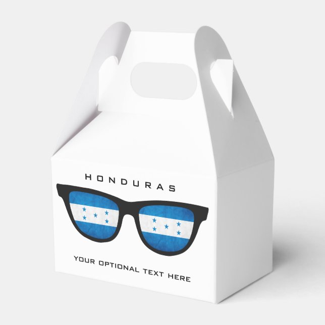 Honduras Shades custom text & color favor box (Front Side)