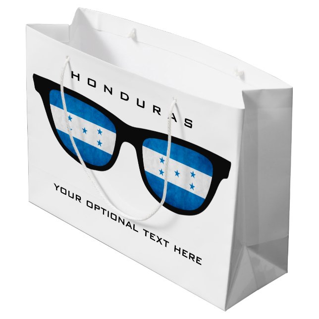 Honduras Shades custom text & color gift bag (Back Angled)