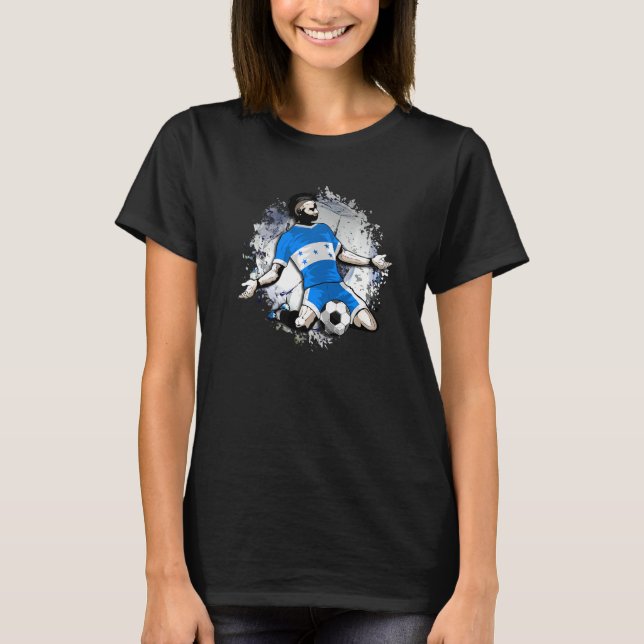 Honduras Soccer Honduran National Flag Football Ar T-Shirt (Front)