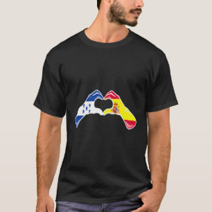 Honduras Spain Flag - Honduran Spanish Heart T-Shirt