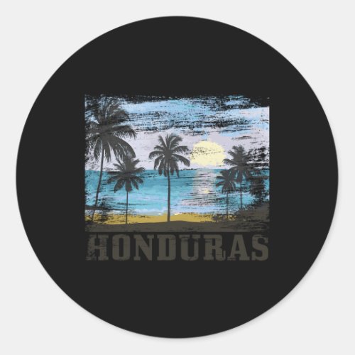 Honduras Surfer Beach Classic Round Sticker