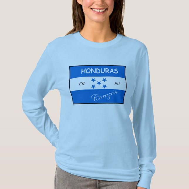 Honduras T-shirt de dama con manga larga (Front)
