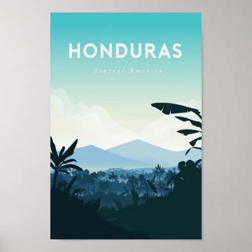 Honduras travel poster print