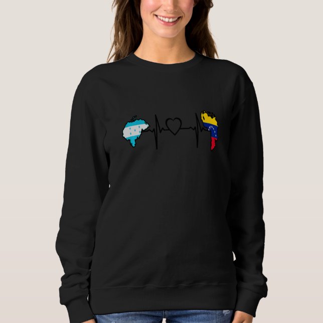 Honduras Venezuela Flag Honduran Venezuelan Heartb Sweatshirt (Front)