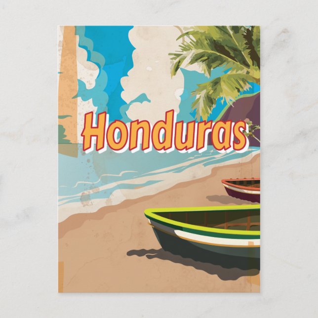 Honduras Vintage vacation Poster Postcard (Front)