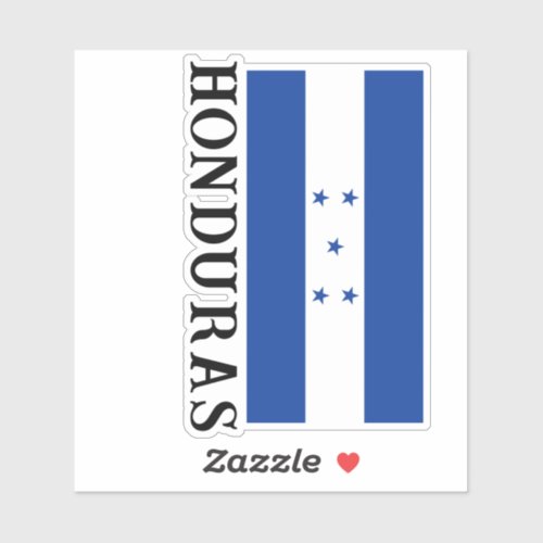 Honduras with Blue and White Honduran Flag Sticker