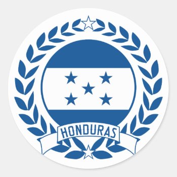 Honduras Wreath Classic Round Sticker by brev87 at Zazzle