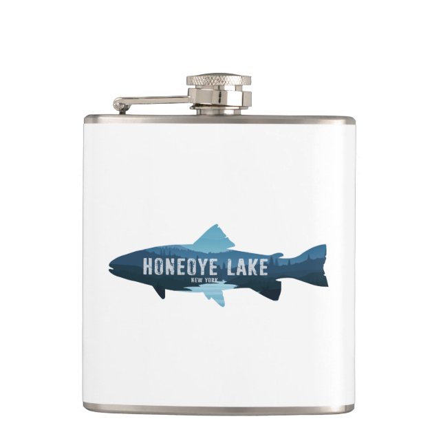 Honeoye Lake New York Fish Flask (Front)