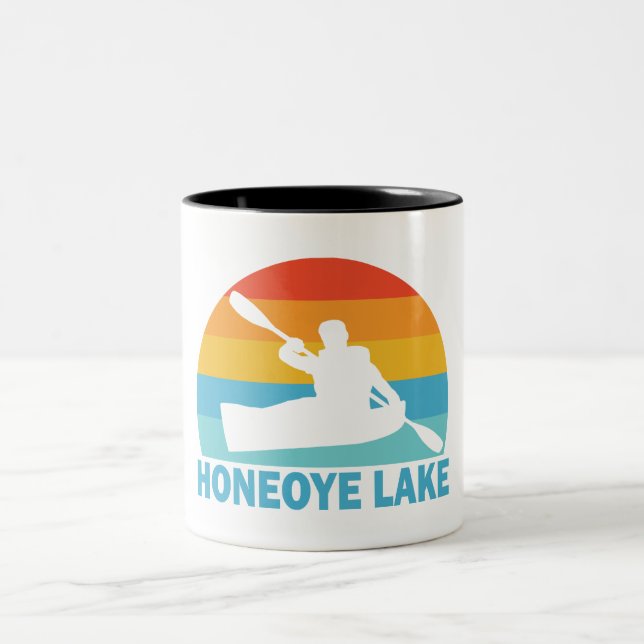 Honeoye Lake New York Kayak Two-Tone Coffee Mug (Center)